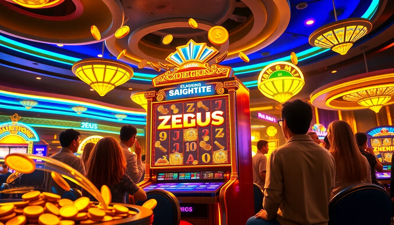 Experience the thrill of winning at the Zeus slot machine with vibrant gameplay elements.