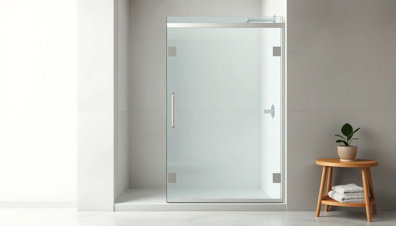 Stylish shower screen door in a modern bathroom setting with elegant details.