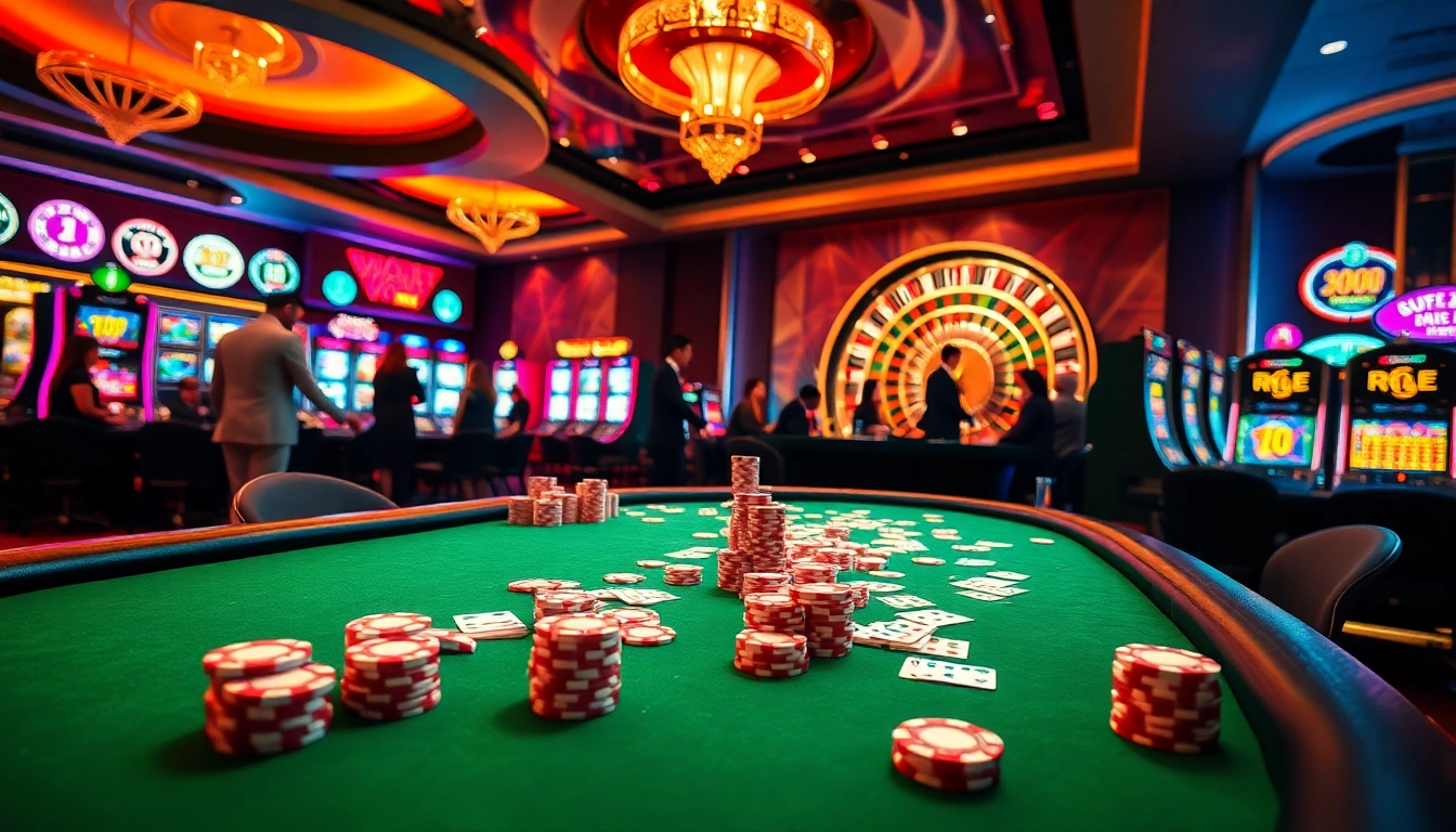 Experience the excitement at https://mm88.land/ with vibrant casino visuals featuring card games and roulette.
