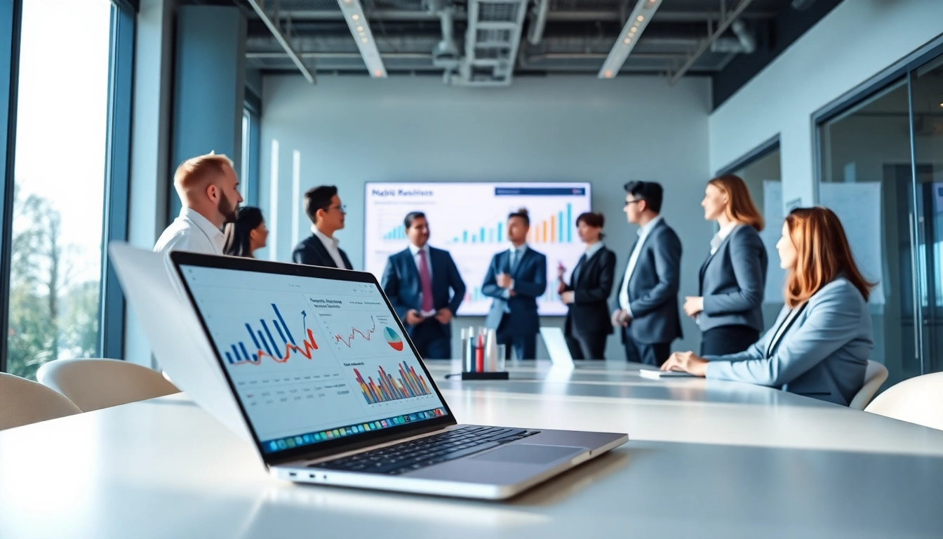 Engaging discussion on competitive intelligence faqs among professionals in a modern office environment.