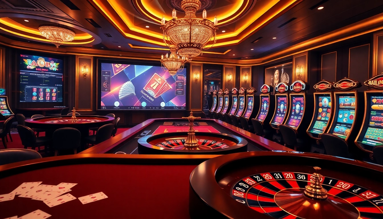 Plongez dans le frisson du casino en ligne France avec une scène de jeu en ligne dynamique remplie de cartes et de roulette.