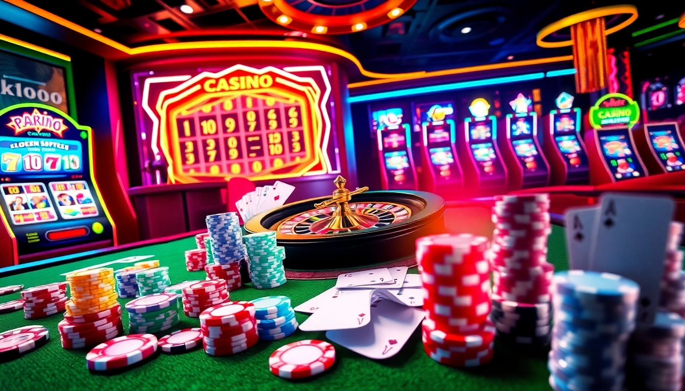 Experience the thrill of winning at https://mm88.br.com/ with vibrant casino visuals, including cards and chips.