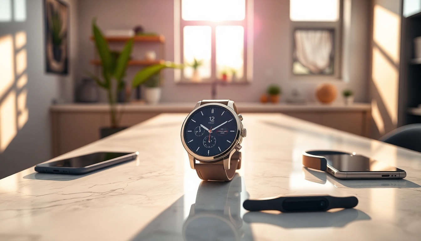 Discover features of the Pulse Smart Watch on a modern countertop setting.